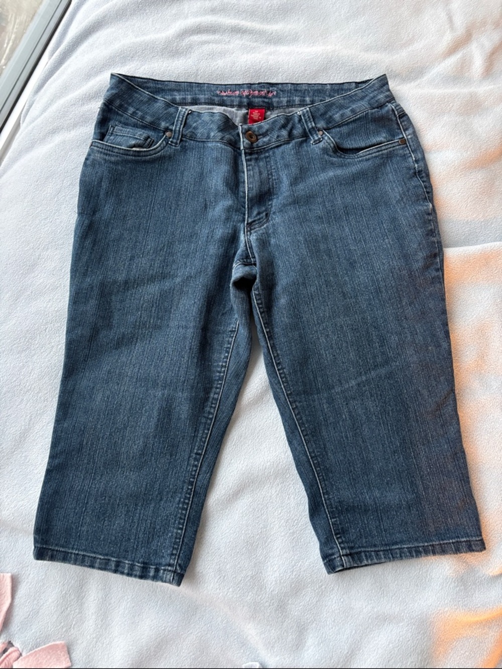Y2K BUM equipment cropped capri denim jeans